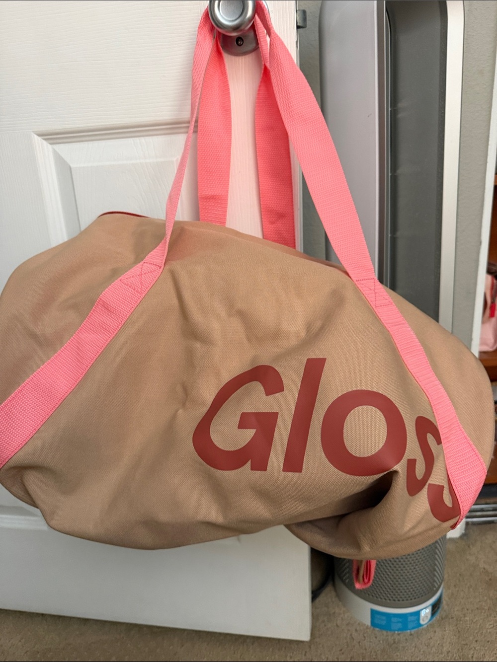 Glossier duffle bag